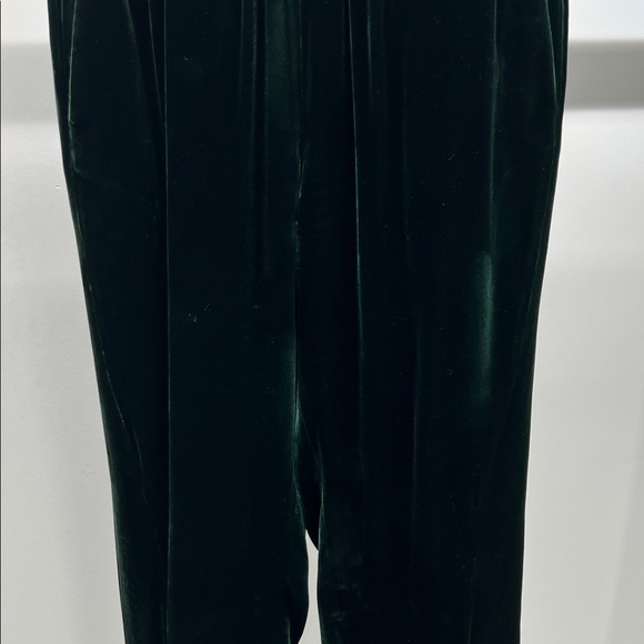 Sandro Dark Green Velvet Joggers - Picture 3 of 7